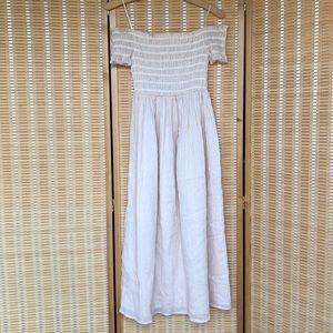 Pretty light pink off the shoulder dress